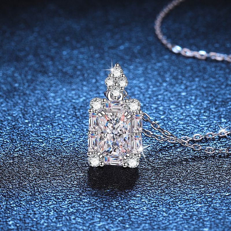 emerald cut moissanite necklace