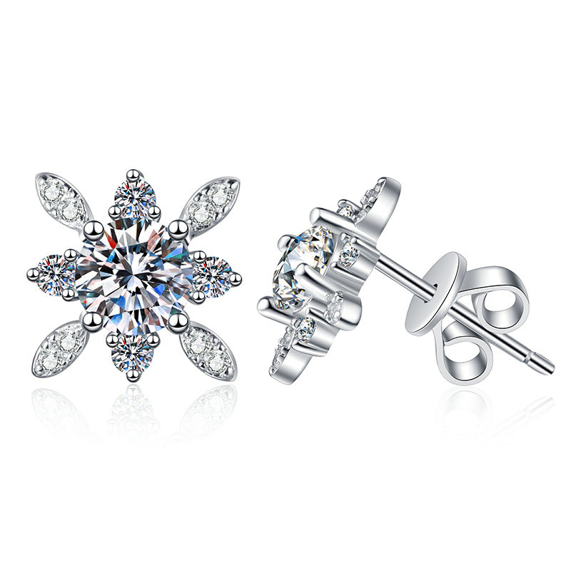 women's moissanite stud earrings,0.5 carat