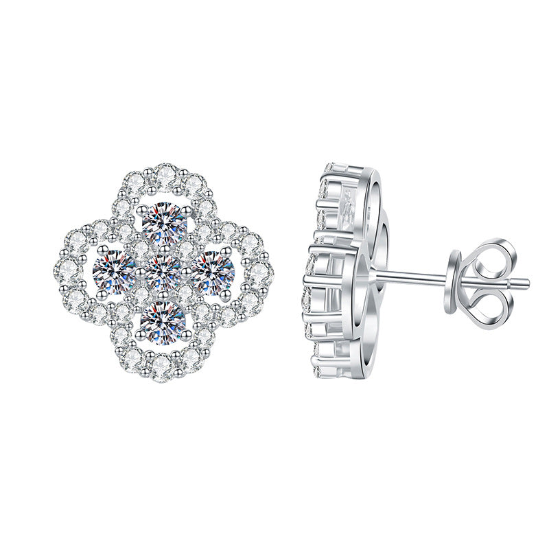 Four Leaf Clover Moissanite Earrings