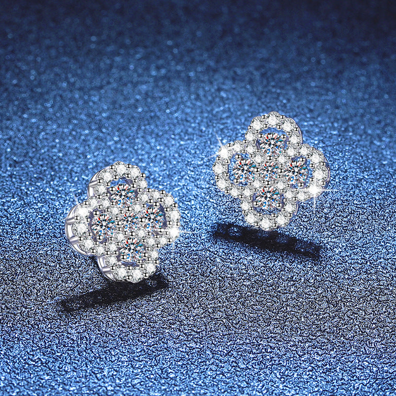 Four Leaf Clover Moissanite Earrings