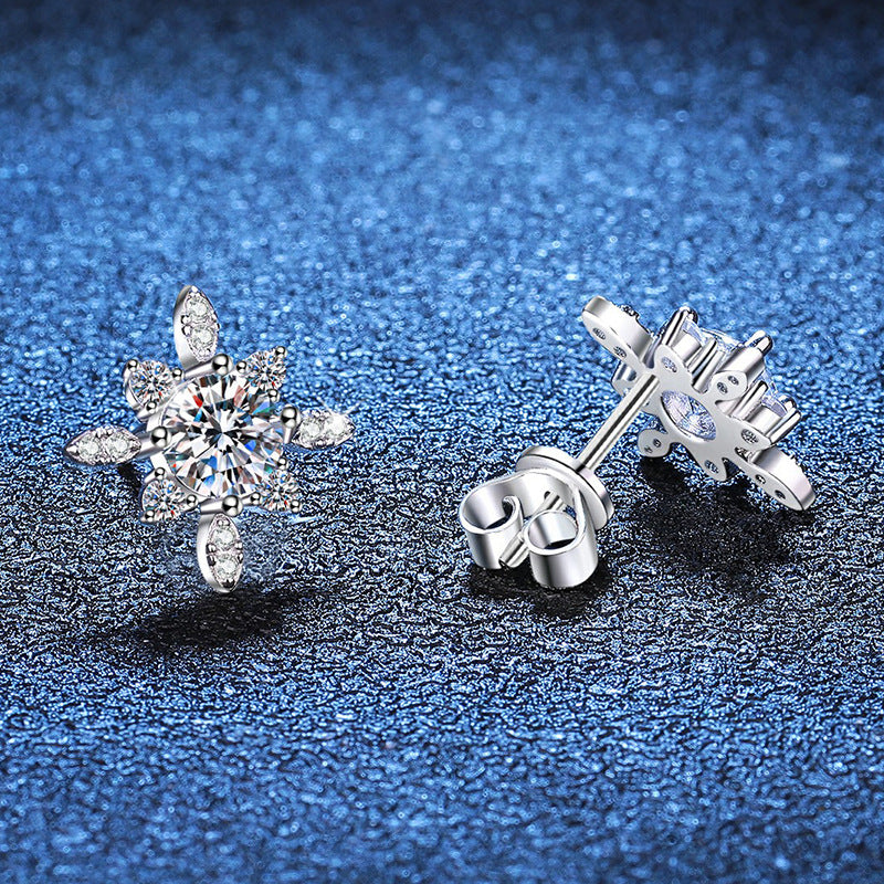 women's moissanite stud earrings,0.5 carat