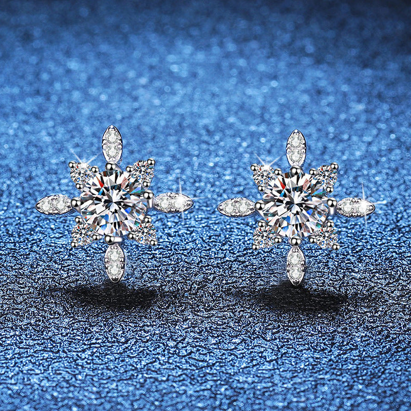 women's moissanite stud earrings,0.5 carat