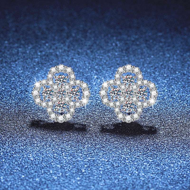 Four Leaf Clover Moissanite Earrings