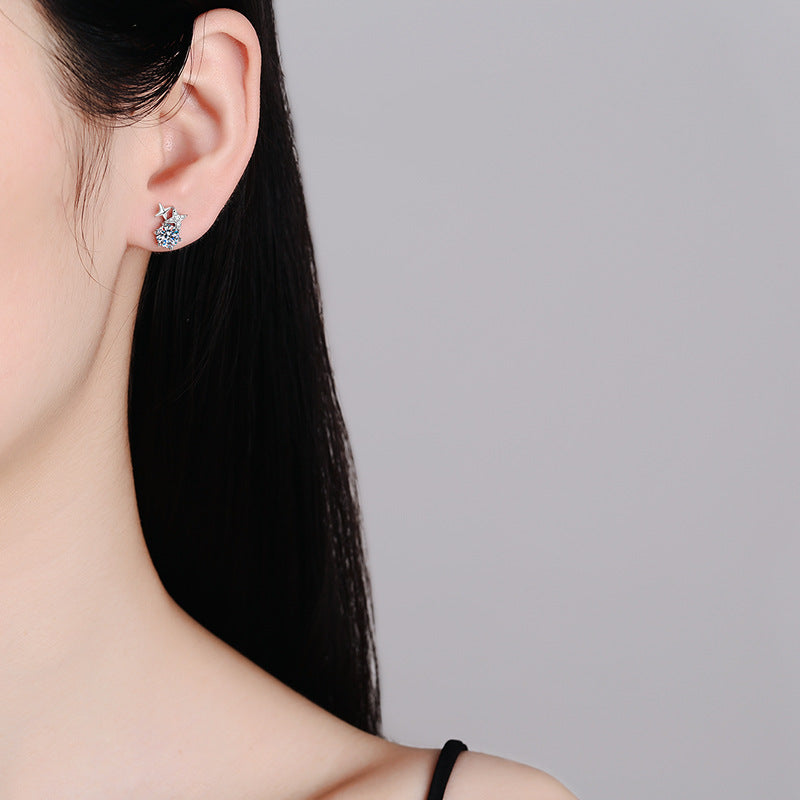 moissanite silver earrings