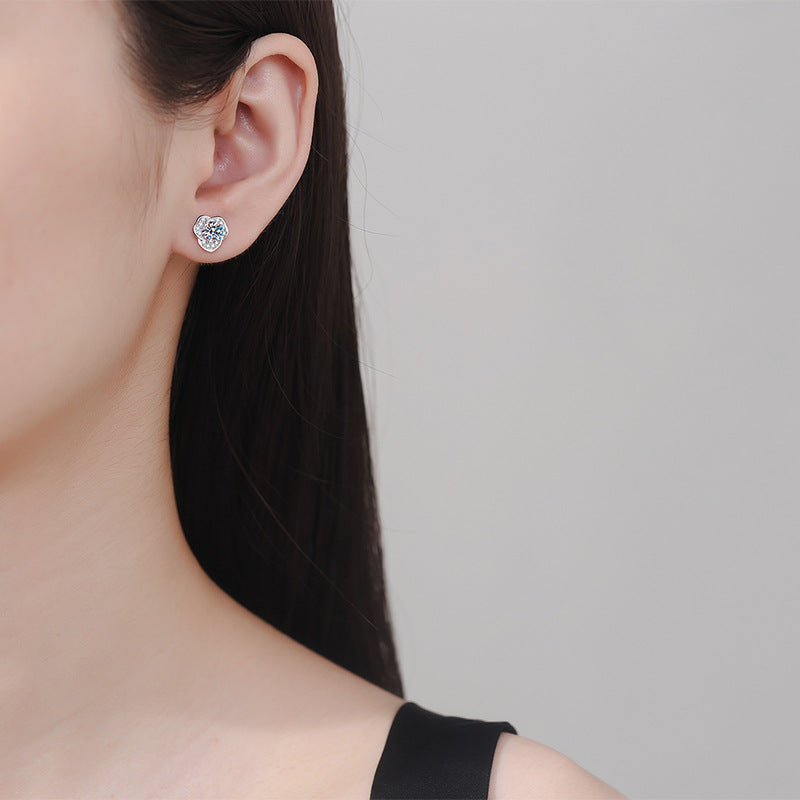 moissanite flower stud earrings