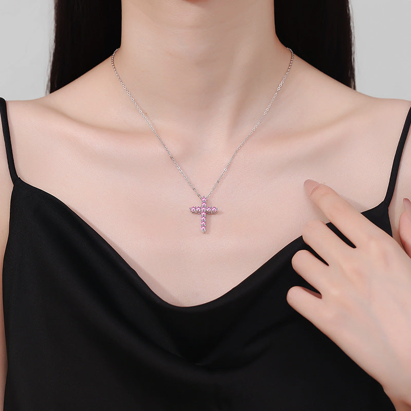 Blue Moissanite Necklace