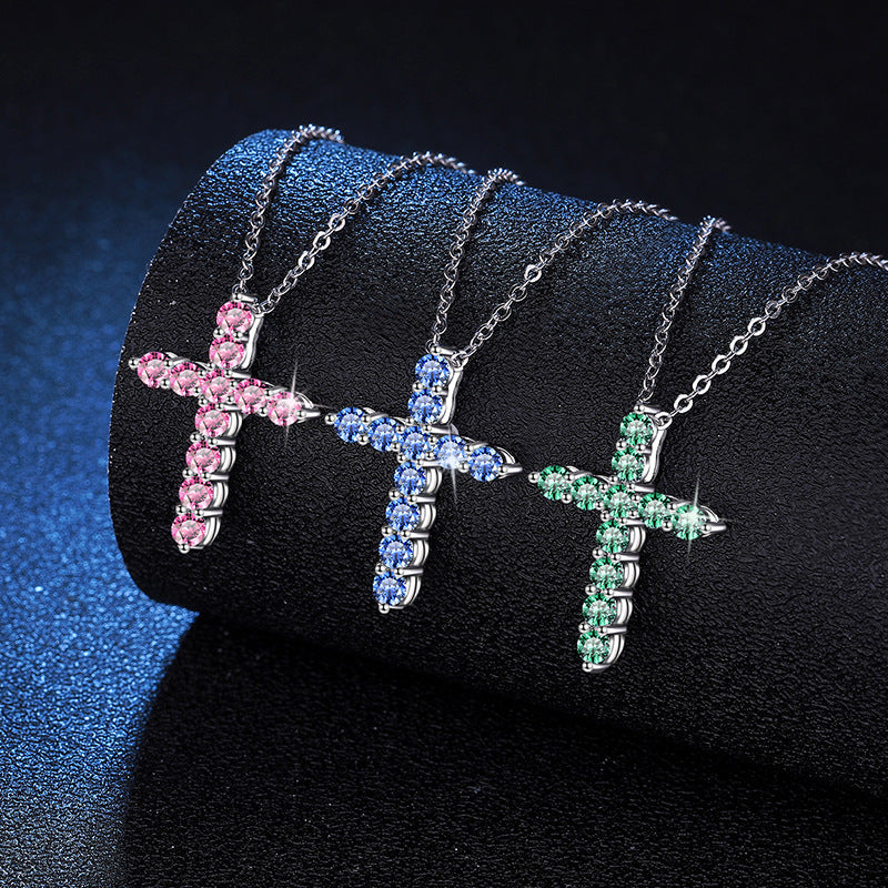 Blue Moissanite Necklace
