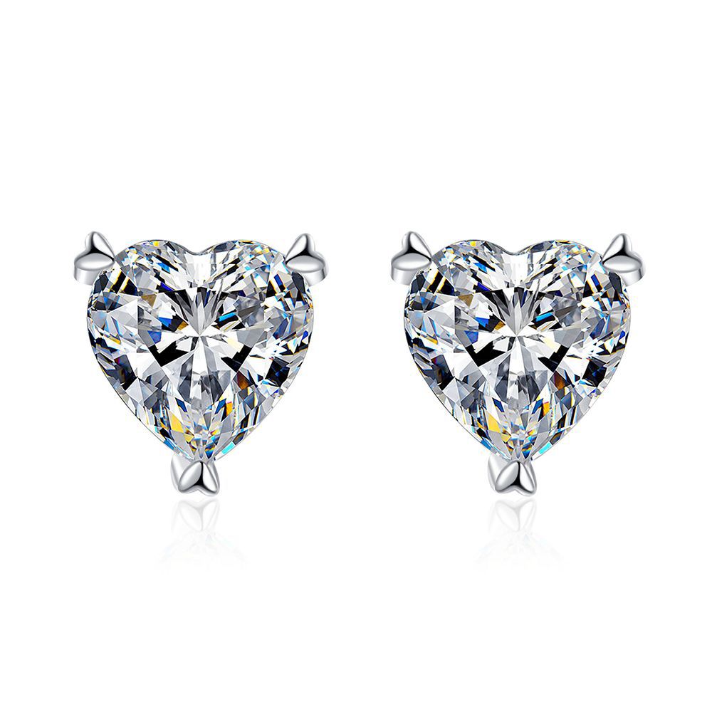 moissanite heart earrings