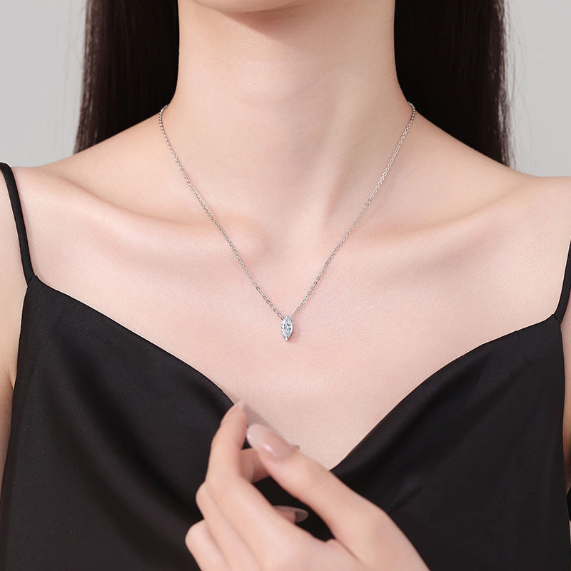 oval moissanite necklace