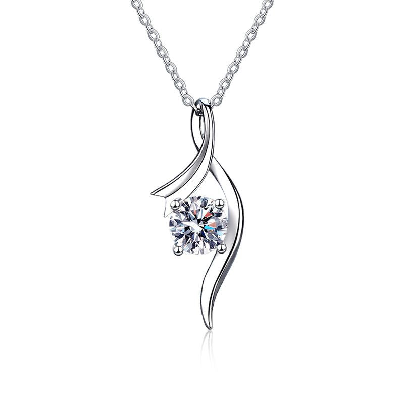 1 Carat Moissanite Necklace – Moissanite Necklace White Gold