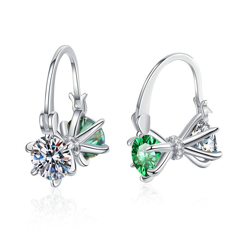green moissanite earrings