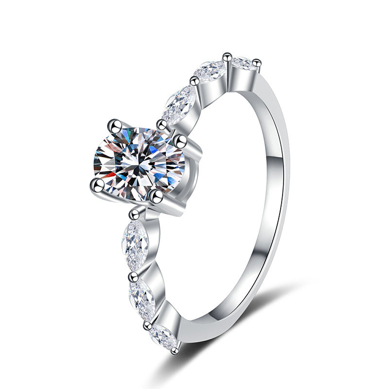 1 Carat Moissanite Ring – S925 Silver High-End Anniversary Jewelry