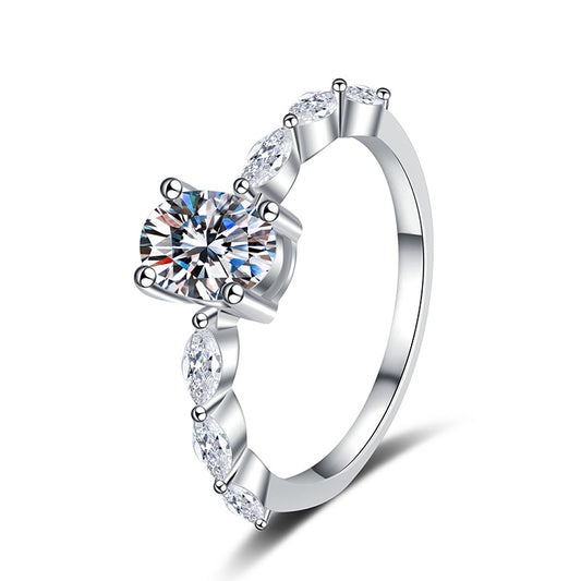 1 Carat Moissanite Ring – S925 Silver High-End Anniversary Jewelry
