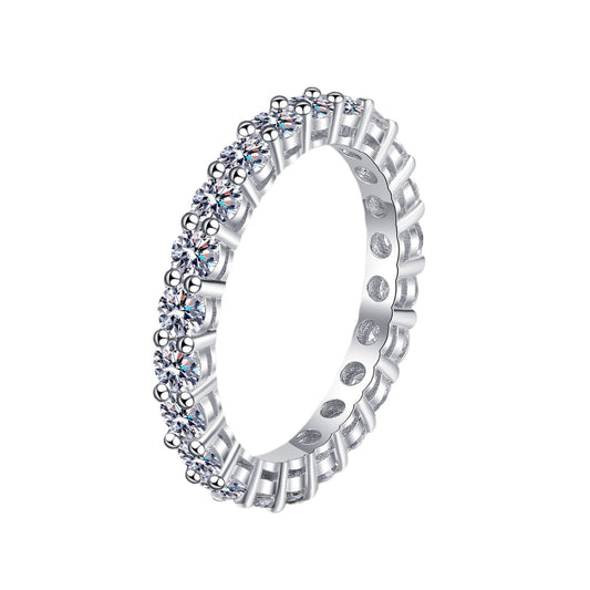 Moissanite Eternity Ring – 2.2 Carat S925 Silver Full Pavé Band for Women