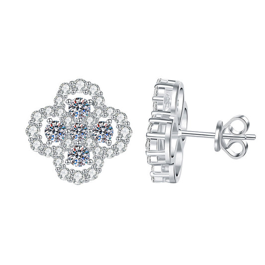 Four Leaf Clover Moissanite Earrings