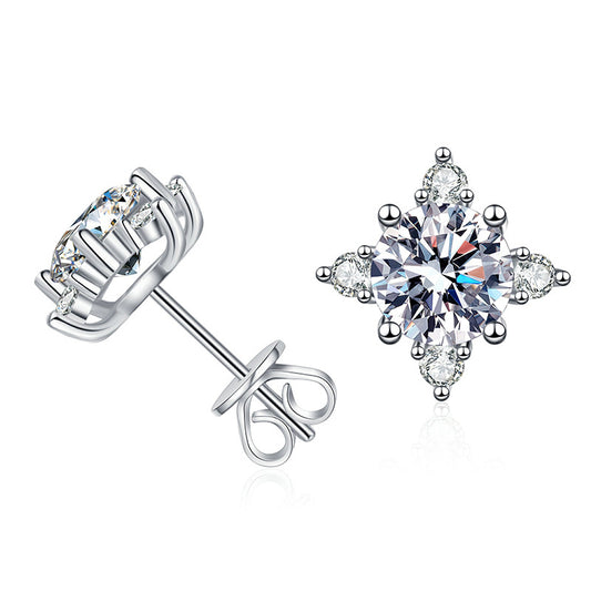 cluster moissanite earrings