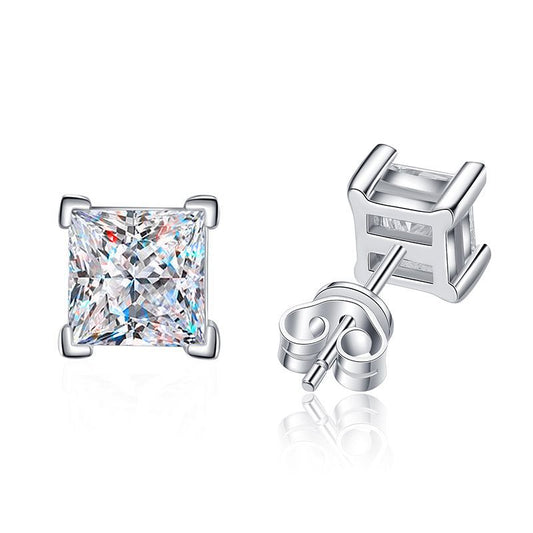 princess cut moissanite earrings