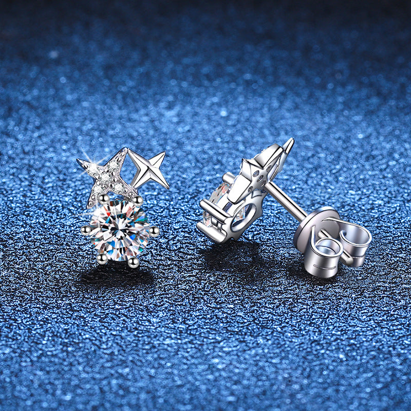 moissanite silver earrings