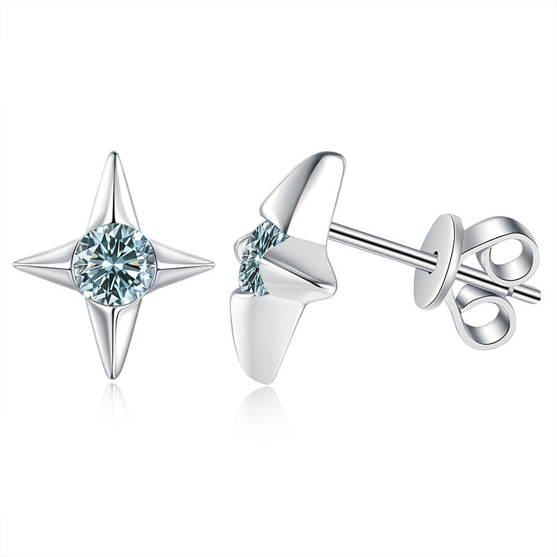 blue moissanite earrings