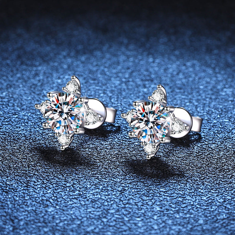 cluster moissanite earrings