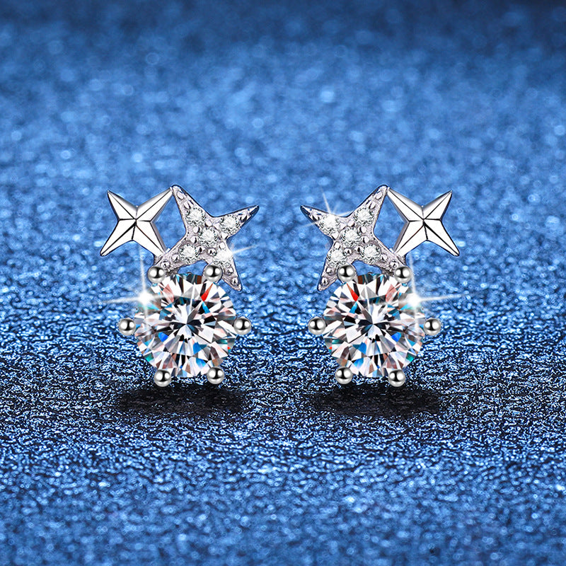 moissanite silver earrings