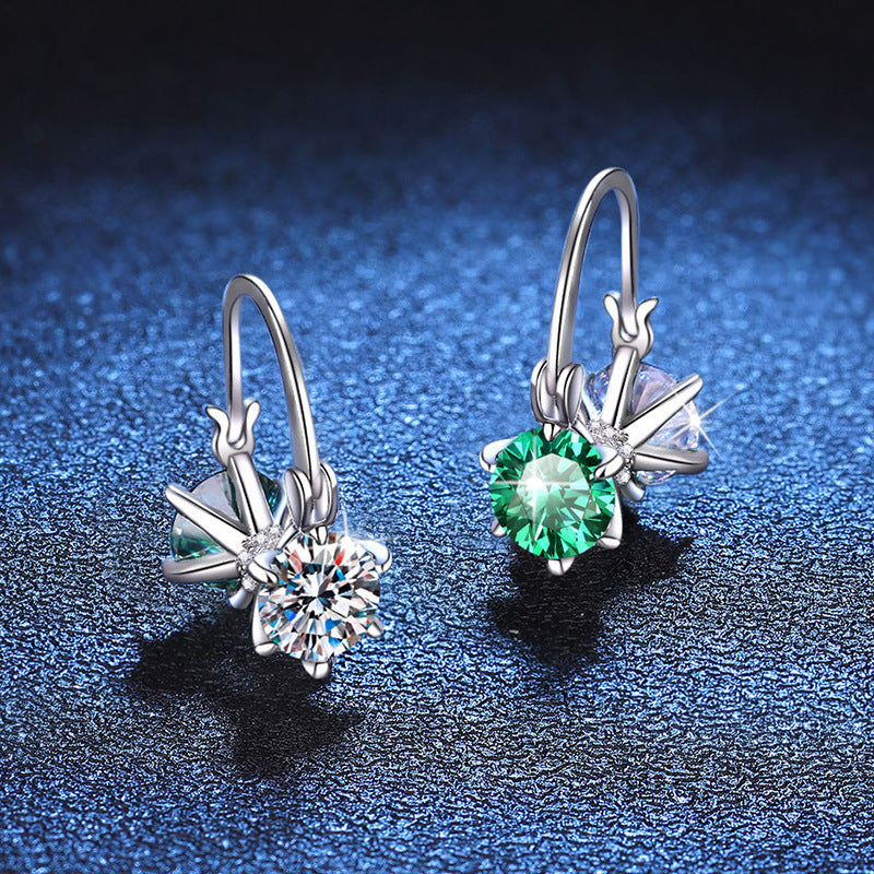 green moissanite earrings