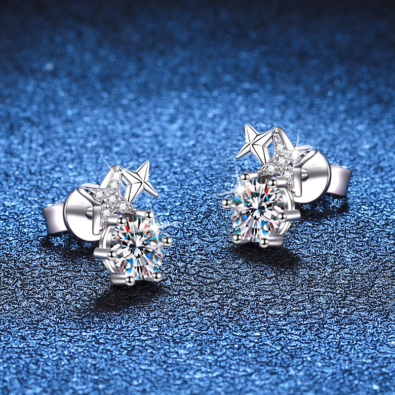 moissanite silver earrings
