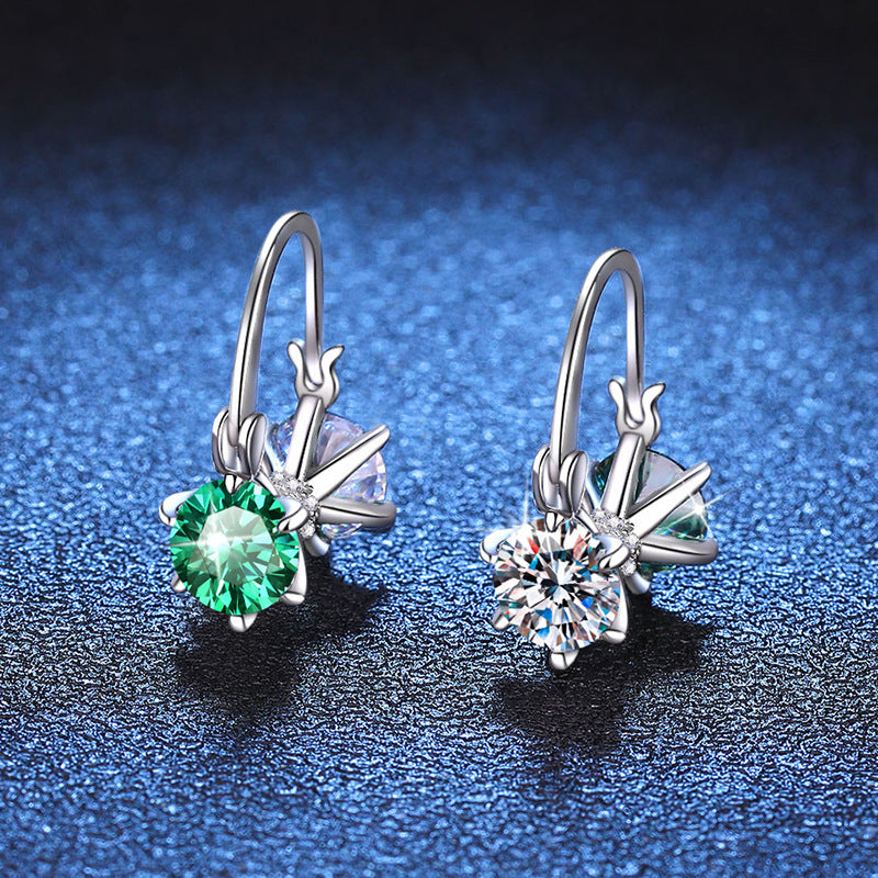 green moissanite earrings