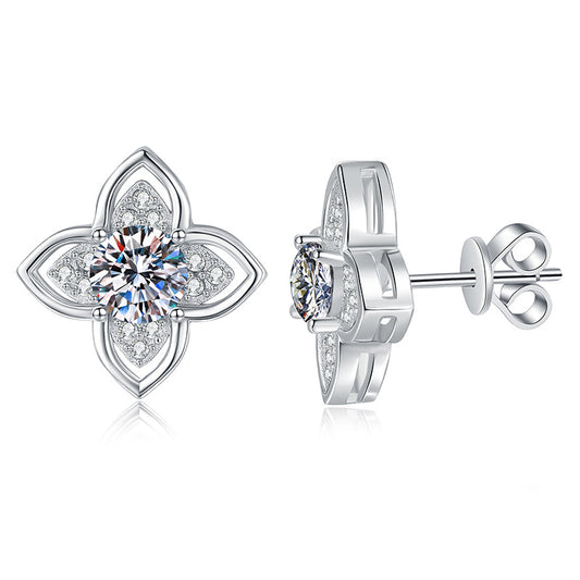flower moissanite earrings