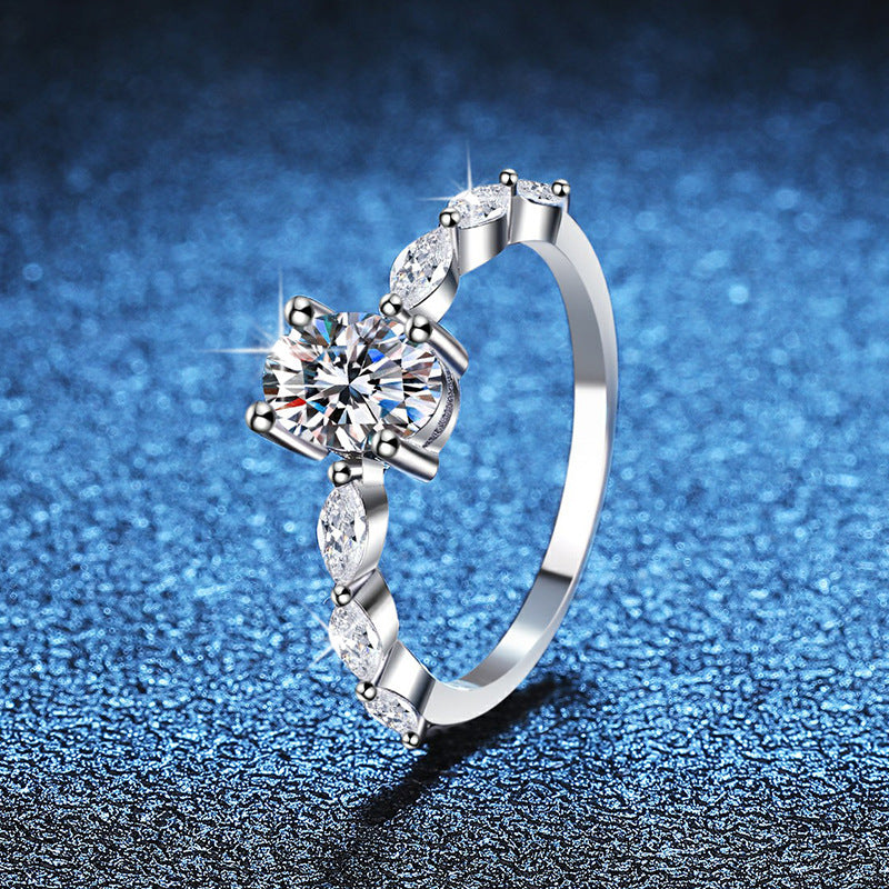 1 Carat Moissanite Ring – S925 Silver High-End Anniversary Jewelry