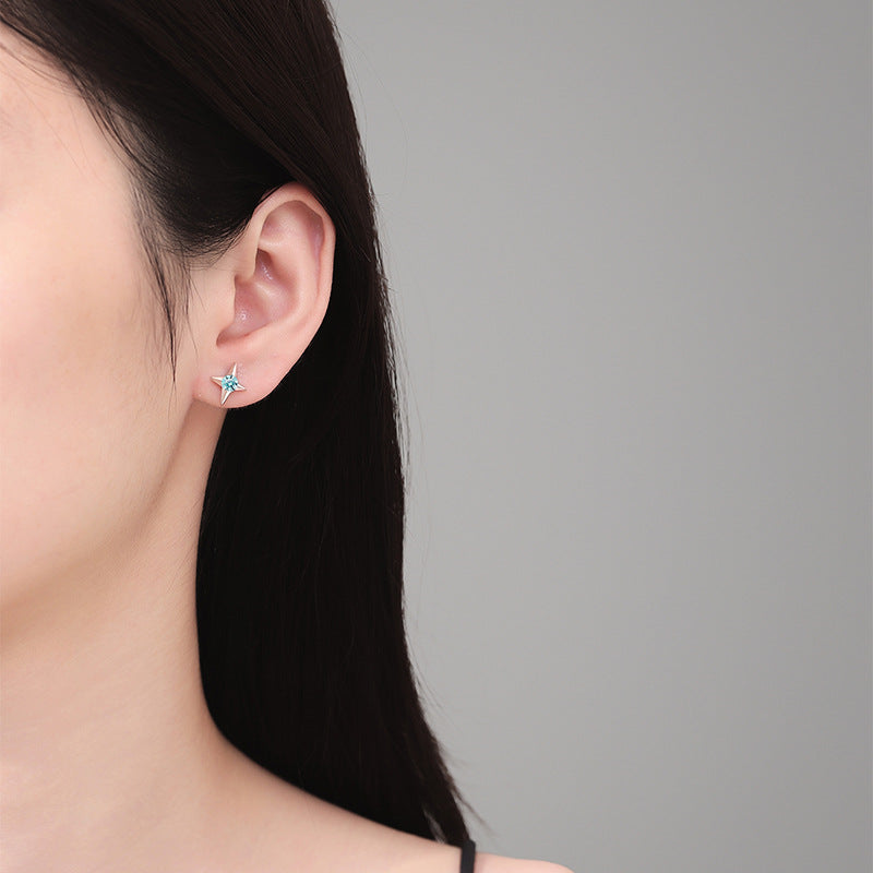 blue moissanite earrings