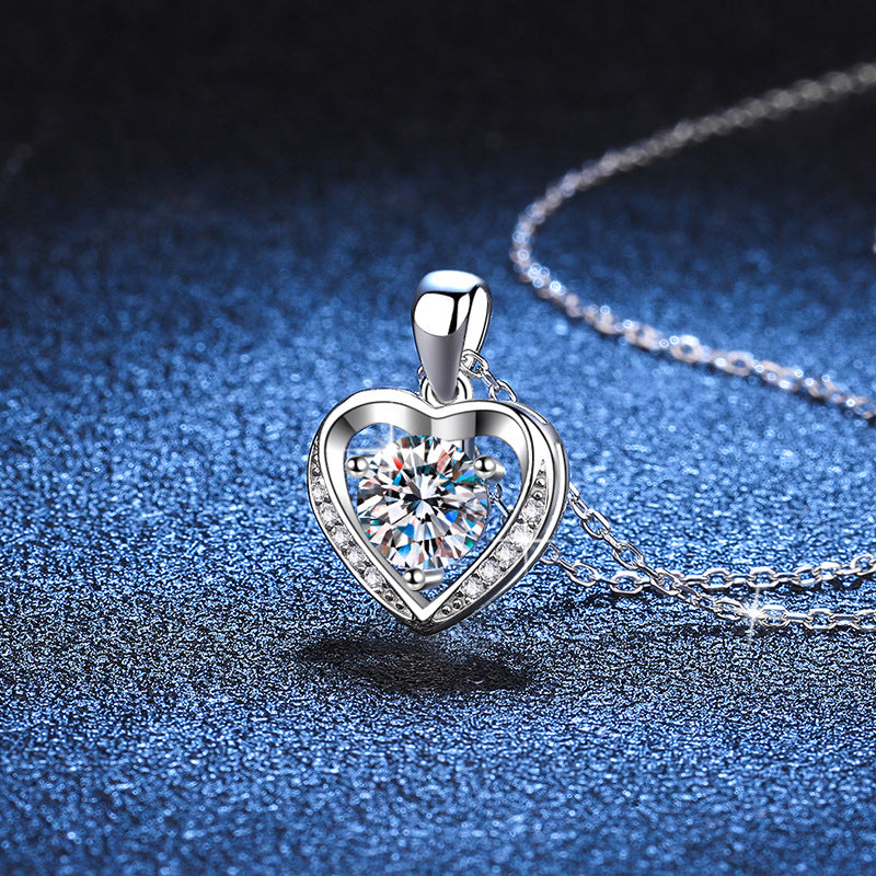 moissanite heart necklace