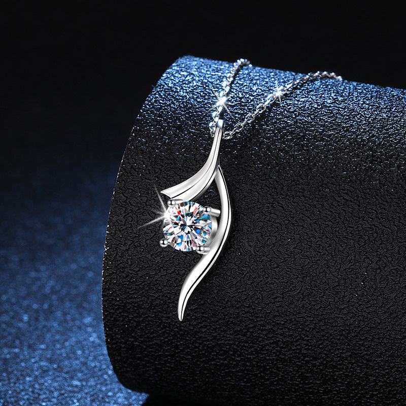 1 Carat Moissanite Necklace – Moissanite Necklace White Gold