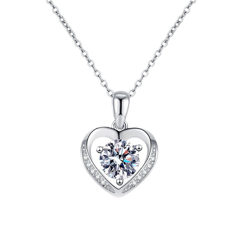 moissanite heart necklace