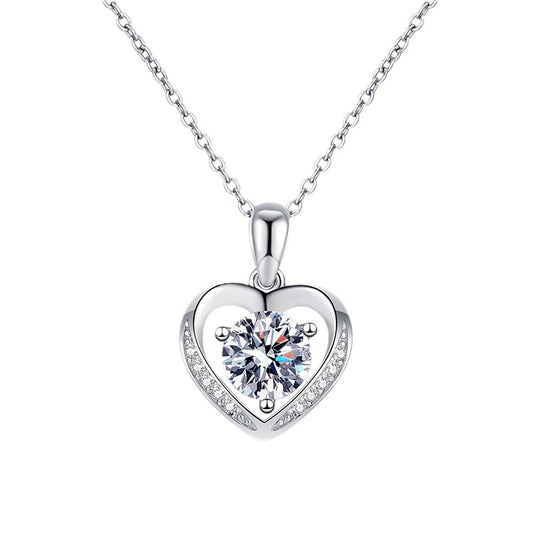 moissanite heart necklace
