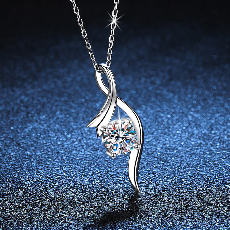1 Carat Moissanite Necklace – Moissanite Necklace White Gold