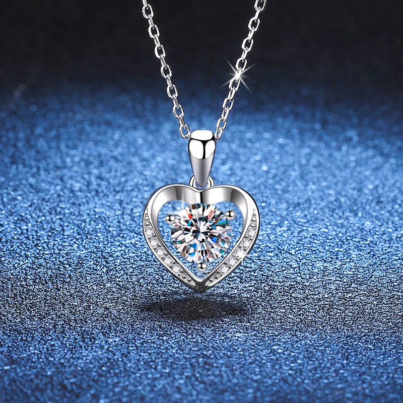 moissanite heart necklace