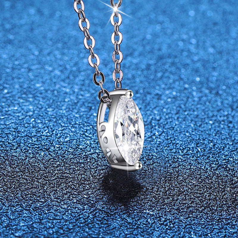 oval moissanite necklace