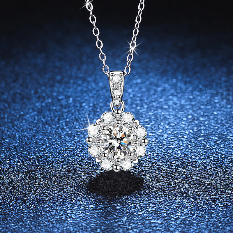 moissanite cluster necklace