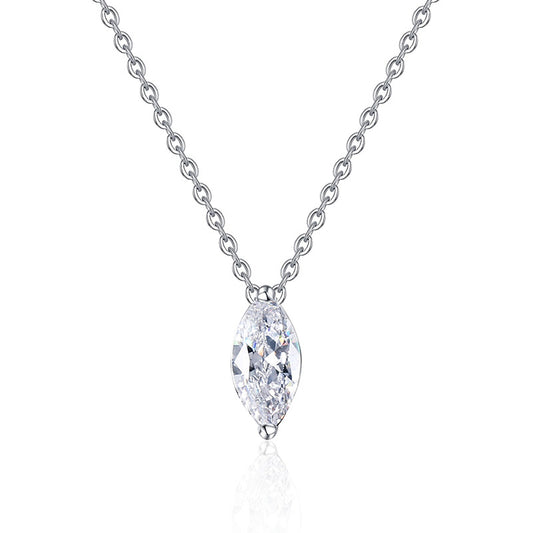 oval moissanite necklace