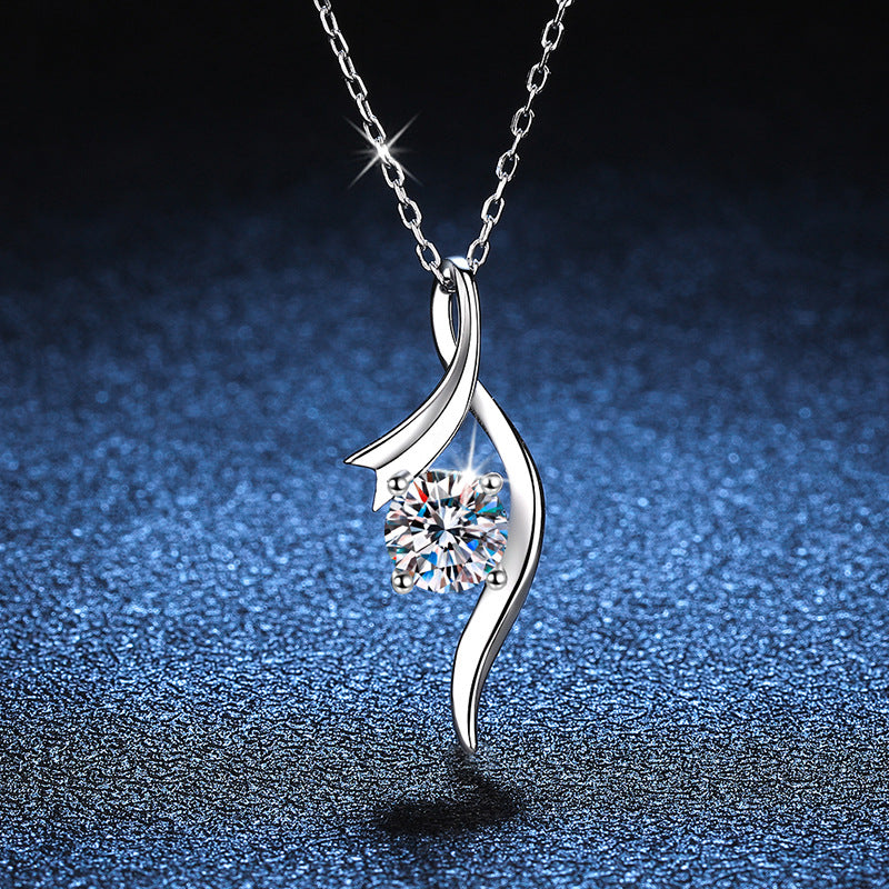 1 Carat Moissanite Necklace – Moissanite Necklace White Gold