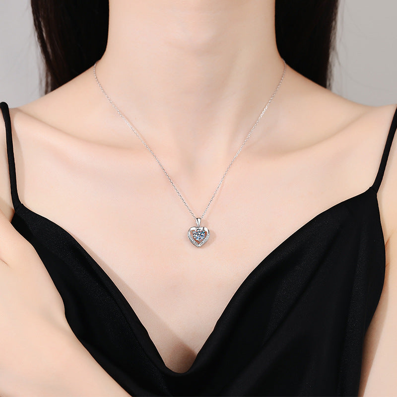 moissanite heart necklace