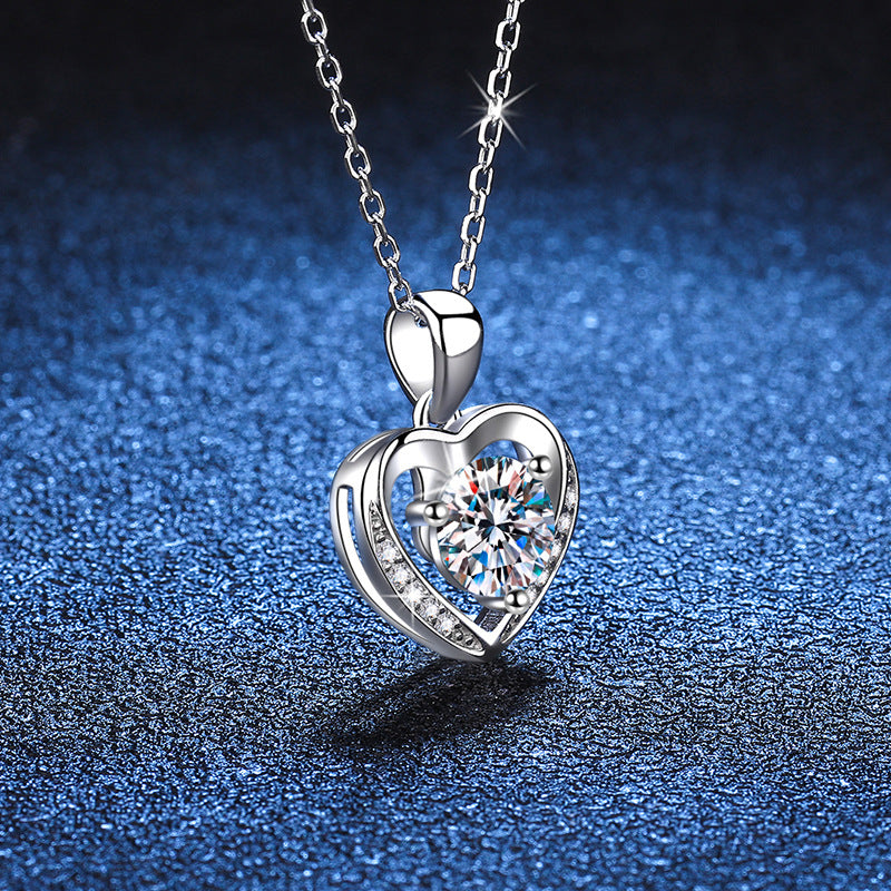 moissanite heart necklace