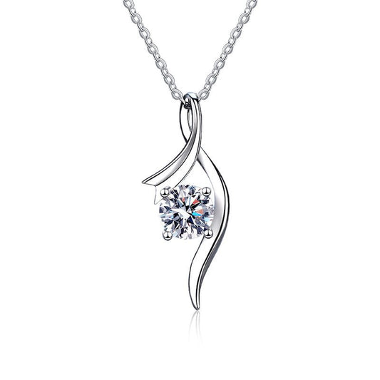 1 Carat Moissanite Necklace – Moissanite Necklace White Gold