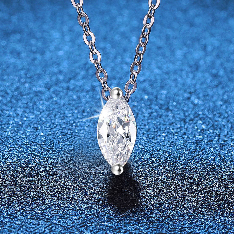 oval moissanite necklace