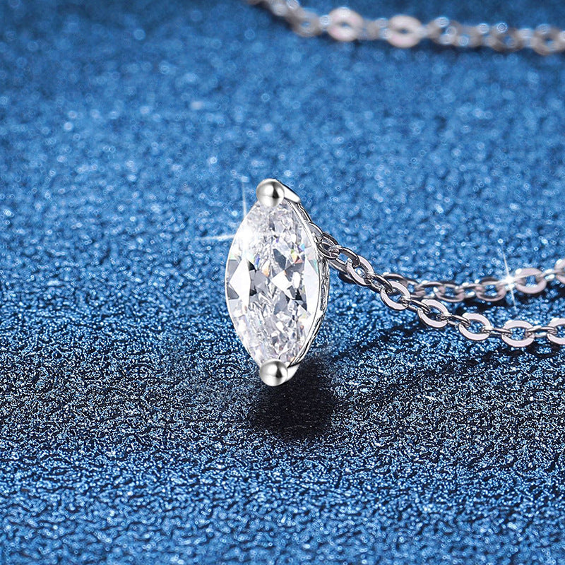 oval moissanite necklace